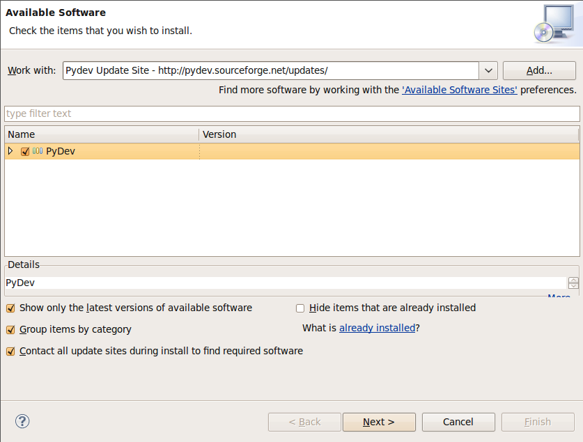 PyDev Installation